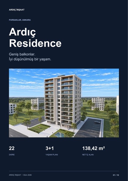 Ardıç Residence broşür kapağı